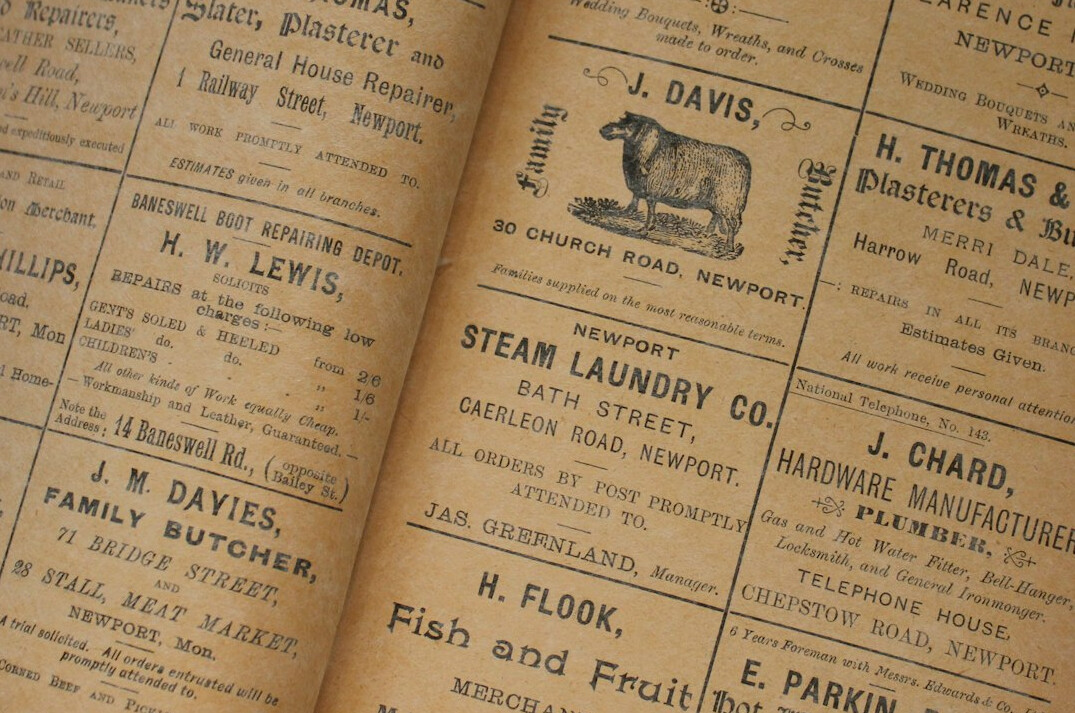 old newspaper clippings